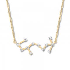 Scorpio Zodiac Necklace 1/5 ct tw Diamonds 10K Yellow Gold