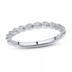 Diamond Wedding Band 1/20 ct tw Round-cut 10K White Gold