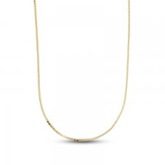 Square Box Chain Necklace 14K Yellow Gold 22"