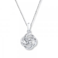 Love Knot Necklace 1/10 ct tw Diamonds Sterling Silver