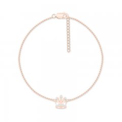 Diamond Crown Anklet 1/10 ct tw 10K Rose Gold