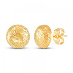 Dome Stud Earrings 14K Yellow Gold 8.5mm