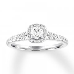 Diamond Engagement Ring 5/8 ct tw Round-cut 14K White Gold