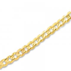 Men's Cuban Curb Chain Bracelet 10K Yellow Gold 9" Length