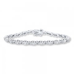 Diamond Bracelet 3 ct tw Round-cut 14K White Gold