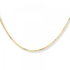 Box Chain Necklace 10K Yellow Gold 24" Length