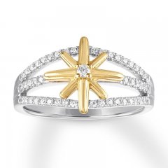 Diamond Star Ring 1/3 ct tw Round-cut 10K Two-Tone Gold