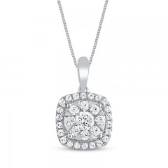 Diamond Necklace 1/2 ct tw 10K White Gold 18"