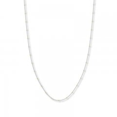 Beaded Curb Chain Necklace 14K Two-Tone Gold 24" Length