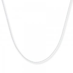 Box Chain Necklace 14K White Gold 18" Length