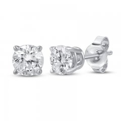 Diamond Solitaire Earrings 1/4 ct tw Sterling Silver