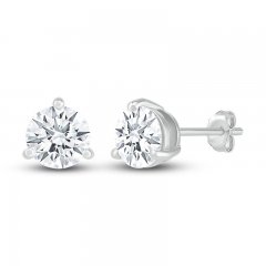 White Lab-Created Sapphire Stud Earrings Sterling Silver