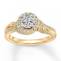 Diamond Engagement Ring 1-1/6 ct tw Round-cut 14K Yellow Gold