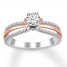 Diamond Engagement Ring 5/8 ct tw Round-cut 10K Two-Tone Gold