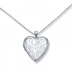 Heart Locket Necklace Sterling Silver