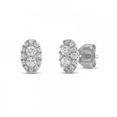 Forever Connected Diamond Stud Earrings 3/8 ct tw Round-Cut 10K White Gold