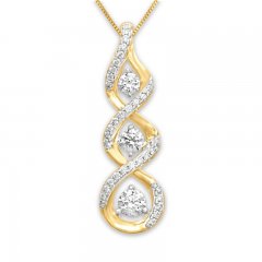 Diamond Necklace 5/8 ct tw Round-cut 10K Yellow Gold