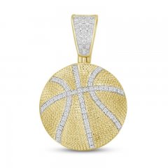 Men's Diamond Basketball Pendant 1/5 ct tw 10K Yellow Gold