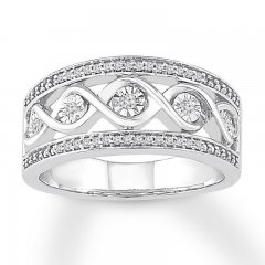 Diamond Ring 1/8 ct tw Round-cut Sterling Silver