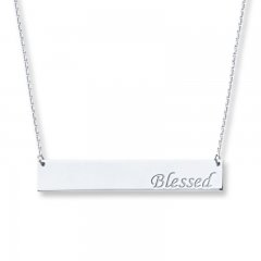 "Blessed" Necklace Sterling Silver