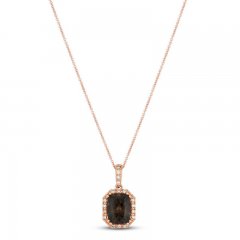 Le Vian Quartz Necklace 1/6 ct tw Diamonds 14K Strawberry Gold 18"