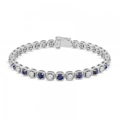 Blue & White Lab-Created Sapphire Bracelet 7.25"