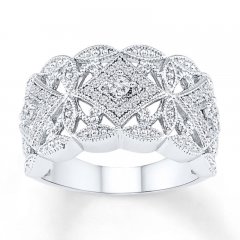 Diamond Ring 1/3 ct tw Round-cut Sterling Silver