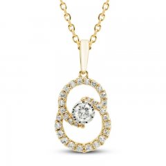 Encircled by Love Diamond Necklace 1/4 ct tw Round-cut 10K Yellow Gold 18"