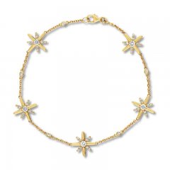 Diamond Star Bracelet 3/4 ct tw Round-cut 10K Yellow Gold