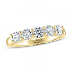 THE LEO Ideal Cut Diamond Anniversary Ring 1 ct tw 14K Yellow Gold