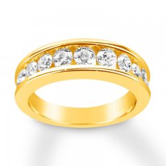 Diamond Wedding Band 1-1/5 ct tw Round-cut 14K Yellow Gold