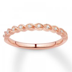 Diamond Wedding Band 1/20 ct tw 10K Rose Gold