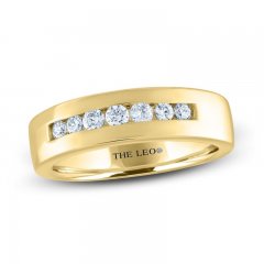 THE LEO Men's Diamond Wedding Band 3/8 ct tw Round-cut 14K Yellow Gold