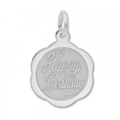 "Happy Birthday" Charm Sterling Silver