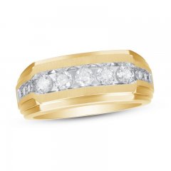 Men's Diamond Wedding Ring 1 ct tw 10K Yellow Gold