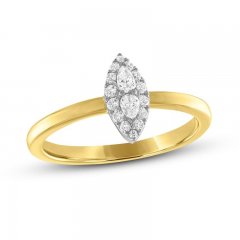 Forever Connected Diamond Ring 1/5 ct tw Pear/Round-Cut 10K Two-Tone Gold