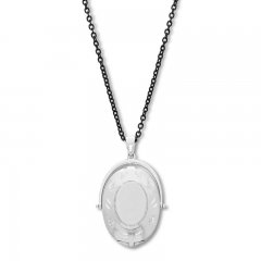 Flip Locket Sterling Silver/Stainless Steel 24" Length