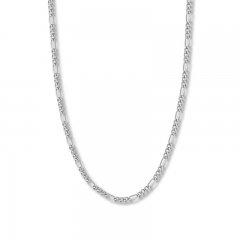 22" Figaro Link Chain 14K White Gold Appx. 4.7mm