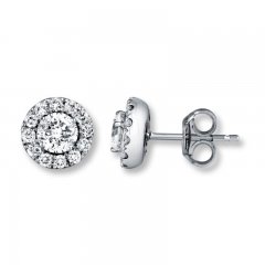 Diamond Earrings 1 ct tw Round-cut 14K White Gold