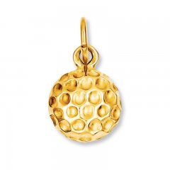 Golf Ball Charm 14K Yellow Gold