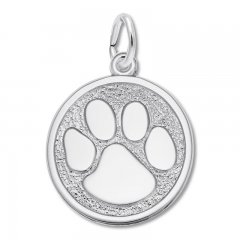 Paw Print Charm Sterling Silver