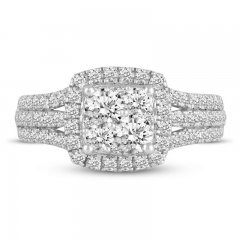 Diamond Engagement Ring 1-1/3 cts tw Round-cut 14K White Gold