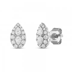 Forever Connected Diamond Earrings 3/8 ct tw Pear/Round 10K White Gold