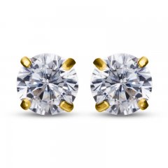 Children's Cubic Zirconia Stud Earrings 14K Yellow Gold