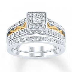 Diamond Bridal Set 1/4 ct tw Round-cut 10K Two-Tone Gold