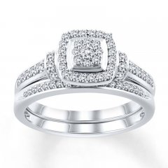 Diamond Bridal Set 1/2 ct tw Round-cut 10K White Gold