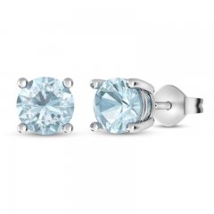 Aquamarine Stud Earrings Sterling Silver