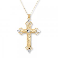 Men's Cross Necklace 10K Yellow Gold