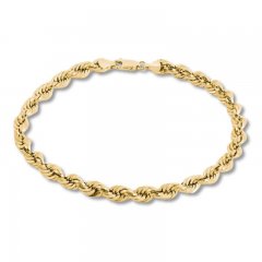 Rope Chain Bracelet 14K Yellow Gold 8" Length