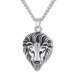 Men's Lion Head Necklace Stainless Steel 24"